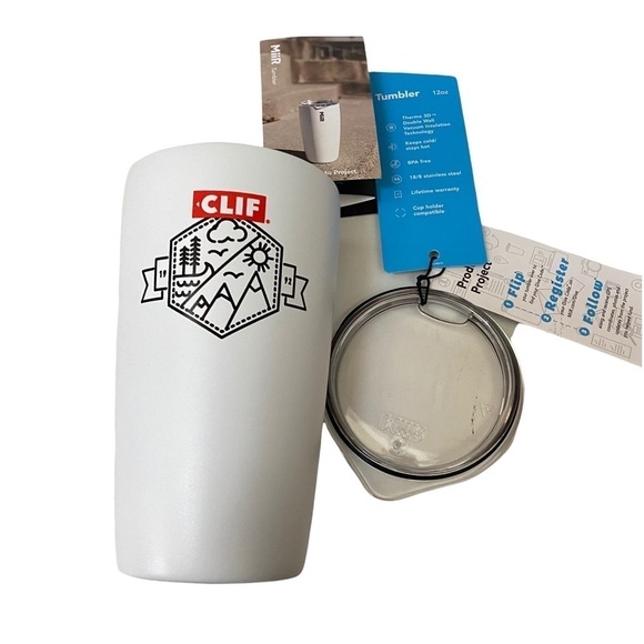 MiiR x Clif VI White Tumbler Vacuum Insulation Cold/Hot 12 oz NWT - Picture 6 of 7